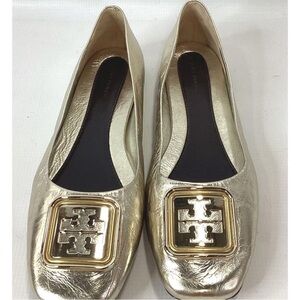 Tory Burch Metallic Gold Flats